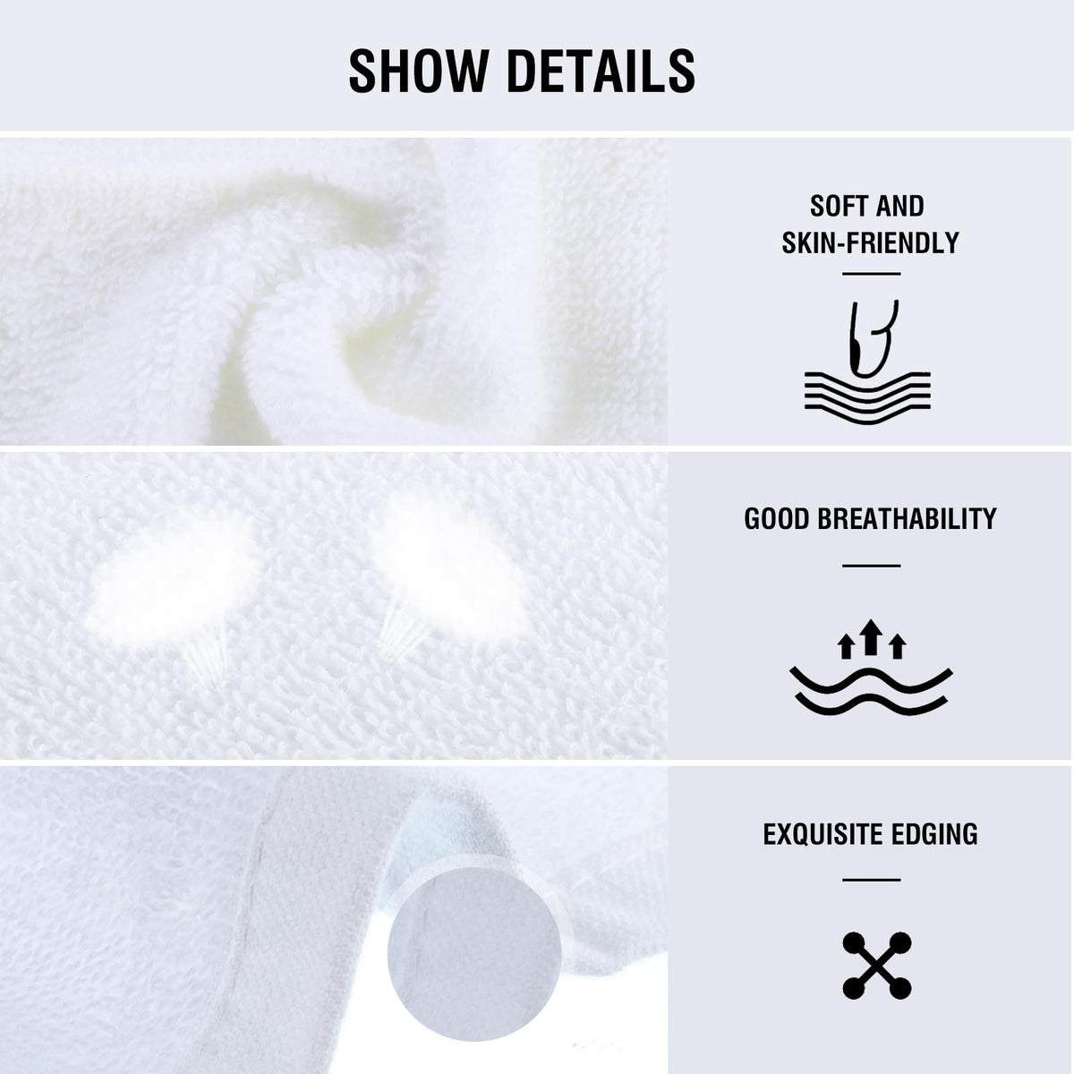 Lanjue 6 Pack Cotton Face Cloths, Flannel Washcloths, 20x20CM, Multicolored