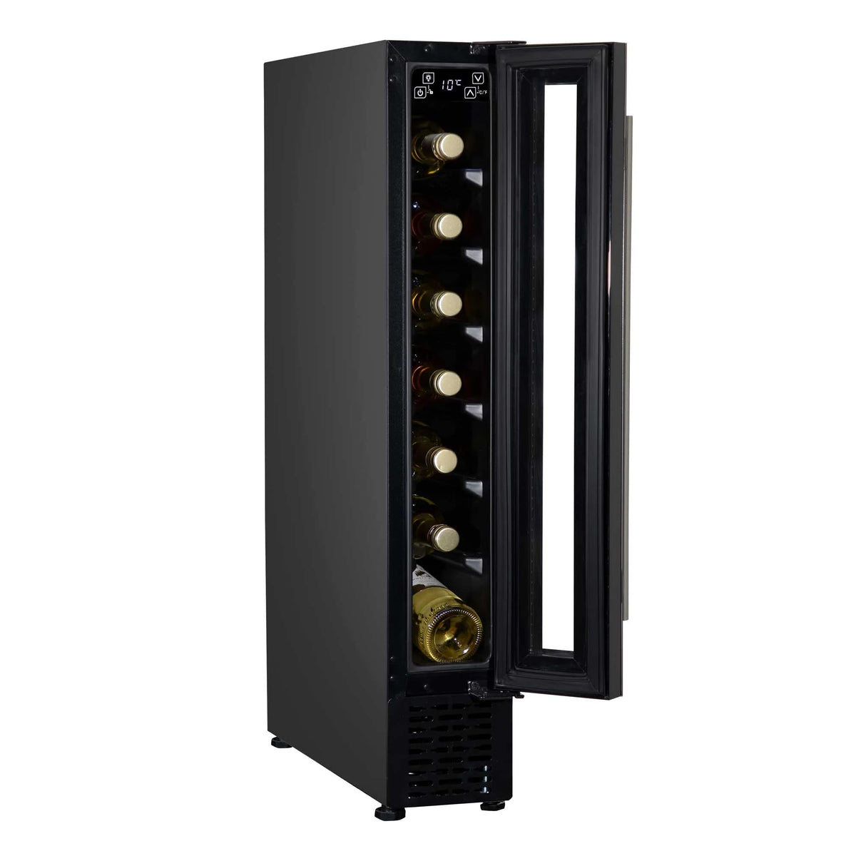 Dellonda Baridi 12 Bottle Wine Fridge with Digital Touch Screen Controls, Metal Shelves & LED Light, Black - DH73