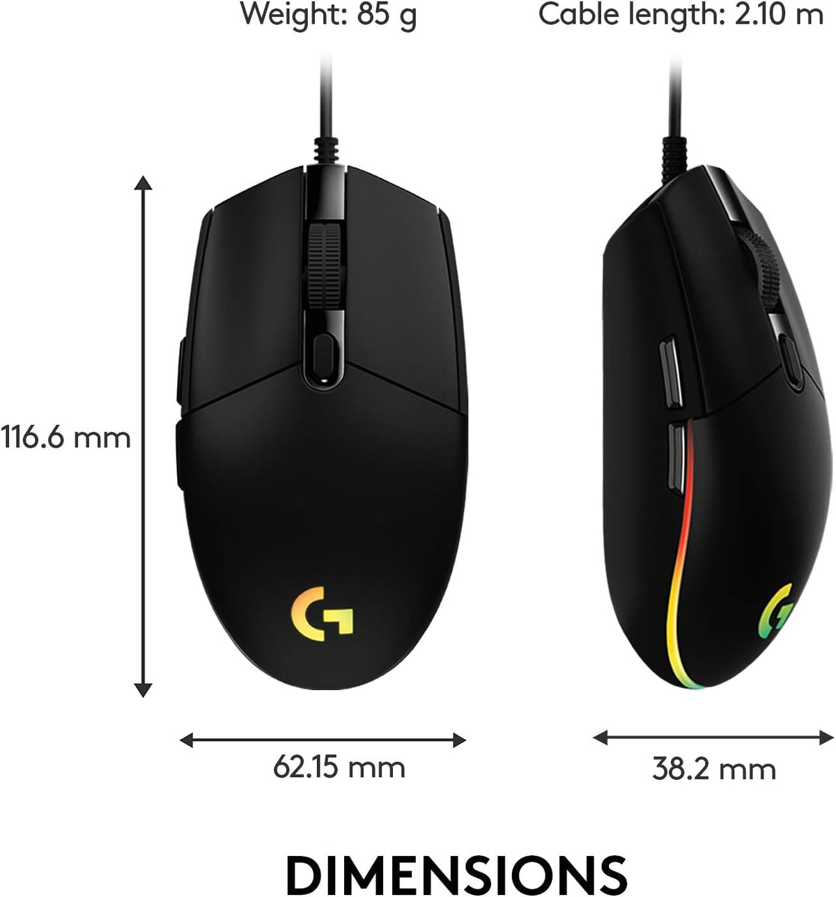Logitech G203 LIGHTSYNC Gaming Mouse with Customizable RGB Lighting