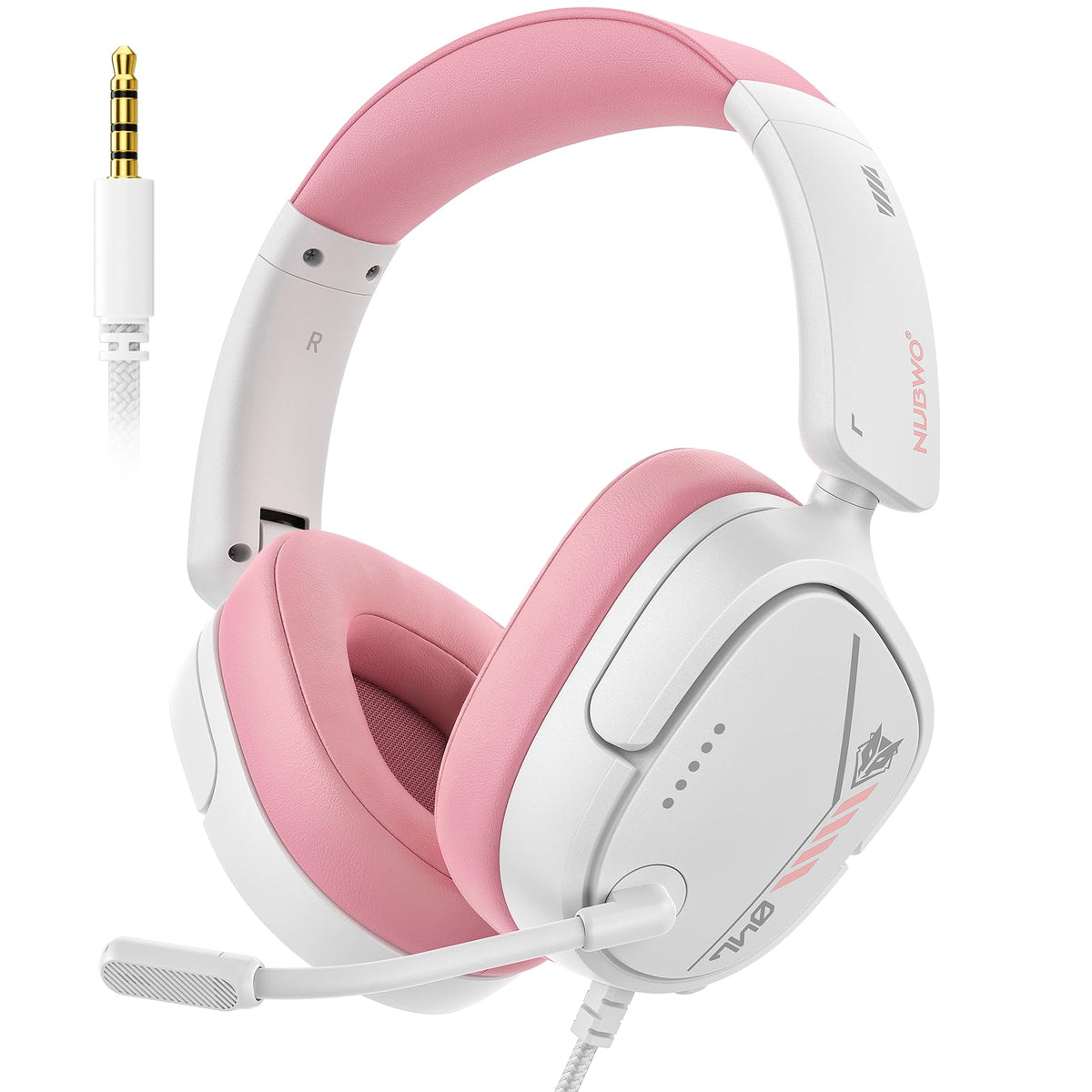 NUBWO HG04L Gaming Headset for PS5/PS4, Xbox Series X|S/Xbox One, Switch – 250g Lightweight, Clear Unidirectional Mic, Soft Memory Earmuffs, 3.5mm Jack for Gaming & Work