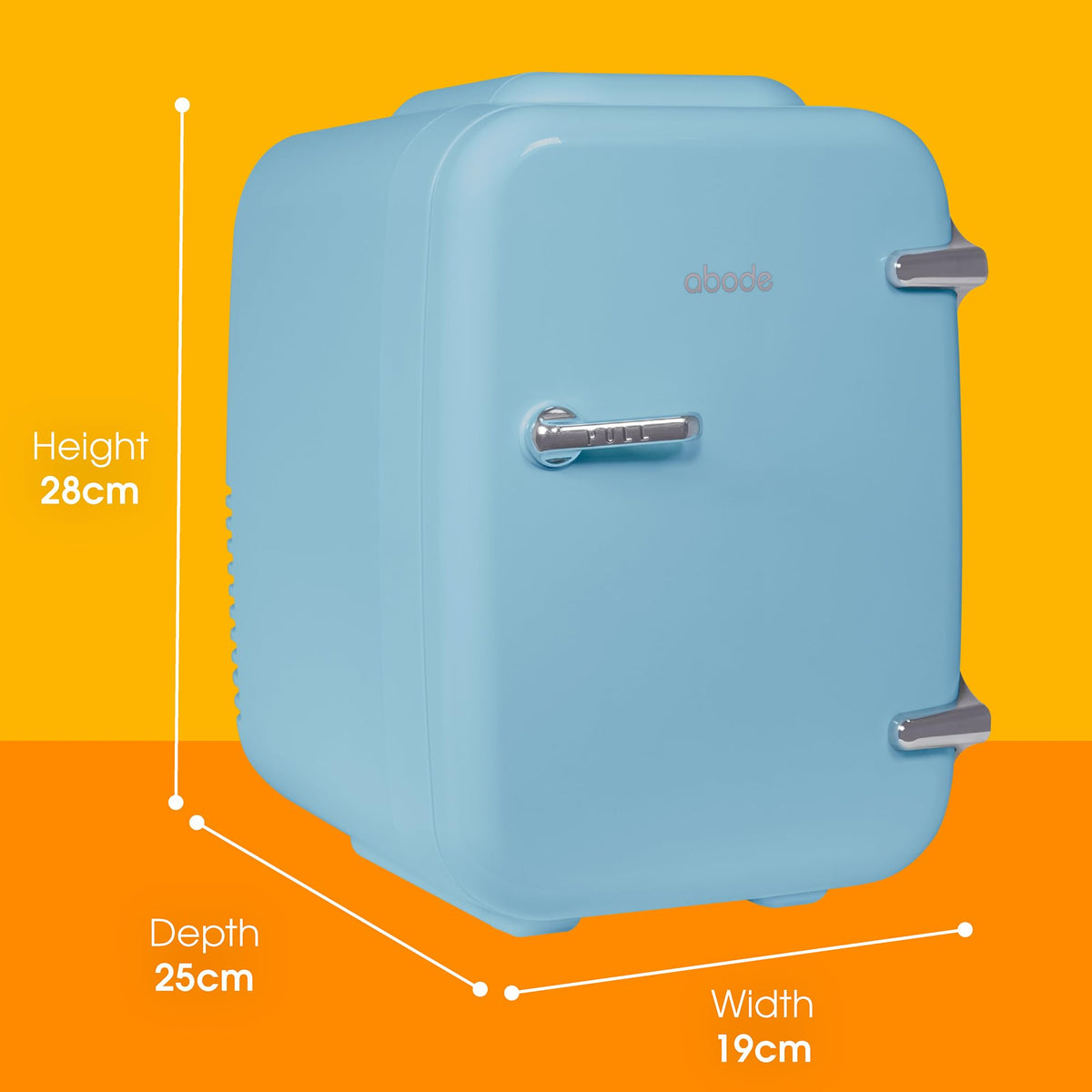 Abode Black Mini Fridge A4CLR201B 4L/6 Can Portable Thermoelectric Mini Cooler & Warmer for Drinks, Cosmetics/Makeup/Skincare, AC/DC Power, Retro Style, For Bedroom, Home, Caravan, Car