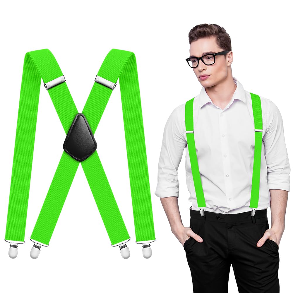 Aomig Mens Braces, Mens Suspenders with Strong Metal Clips, 3.5cm Wide Heavy Duty Suspenders for Men Women Business Wedding Casual