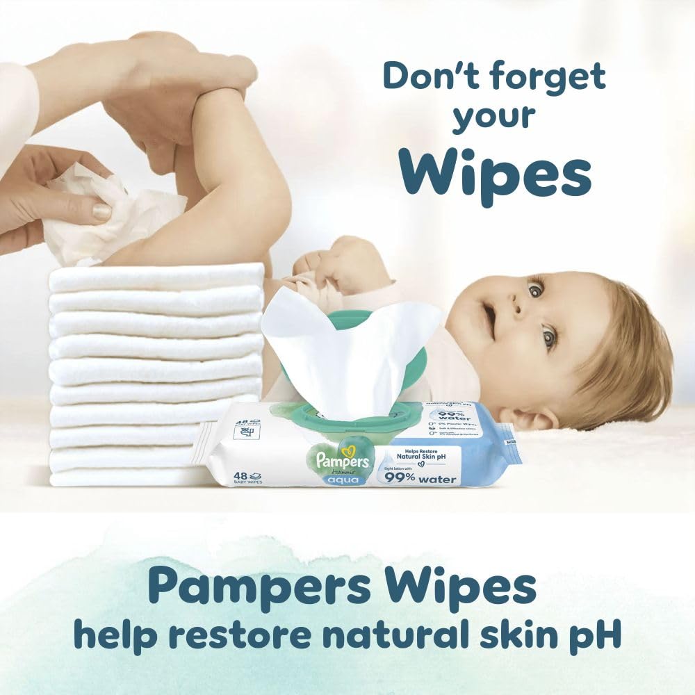 Pampers Baby Nappies Size 2 (4-8 kg / 9-18 lbs), Harmonie, 132 Count, Saving Pack, Baby Essentials for Newborn