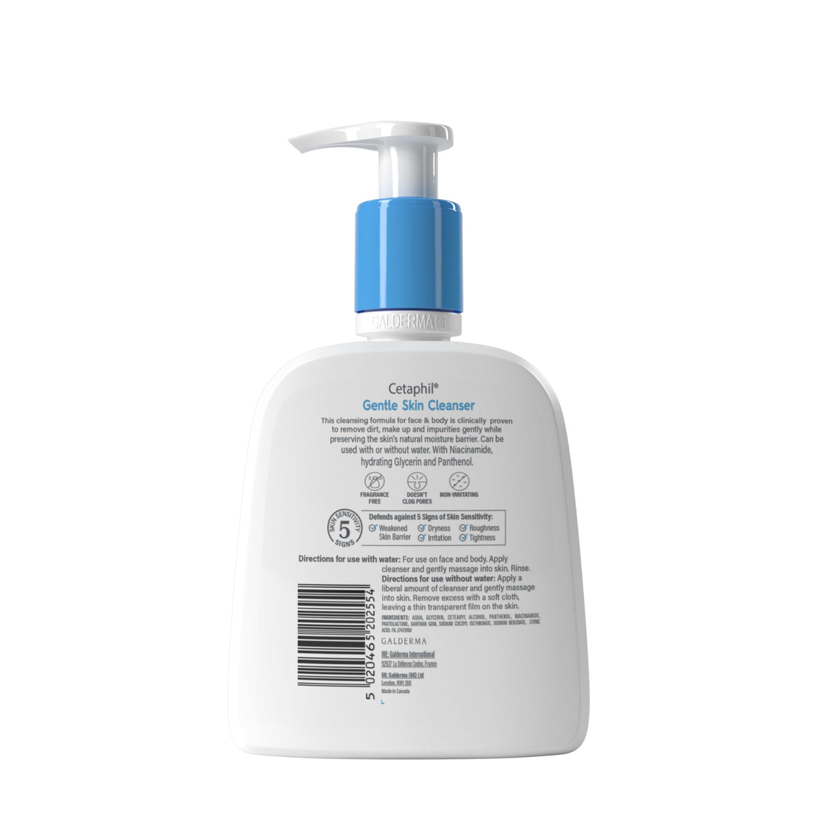Cetaphil Gentle Skin Cleanser, 473ml, Face & Body Wash, For Normal To Dry Sensitive Skin, With Niacinamide & Glycerin, Soap Free, Packaging May Vary