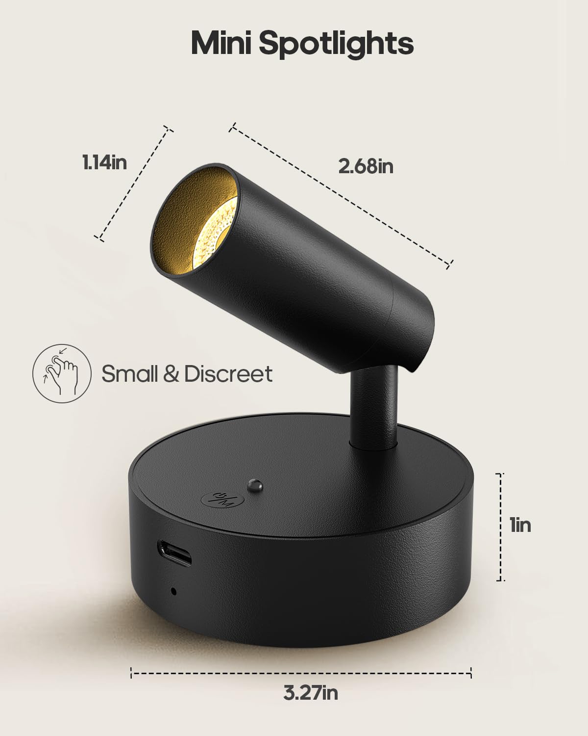 GOODEA Battery Operated Spot Light Indoor with Remote, Up to 30 Days, 3 CCT