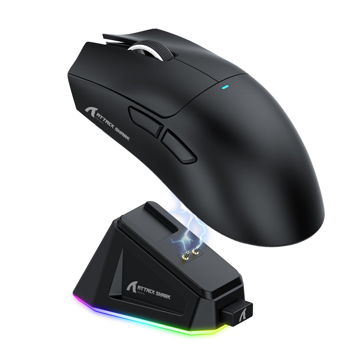 ATTACK SHARK X11 Gaming Mouse with Magnetic Charging Dock, PixArt PAW3311 Gaming Sensor, BT/2.4G Wireless/Wired Gaming Mouse with Mouse Grip Tape, 22000 DPI, Gamer Mice for Win11/Xbox/PS/Mac (Red)