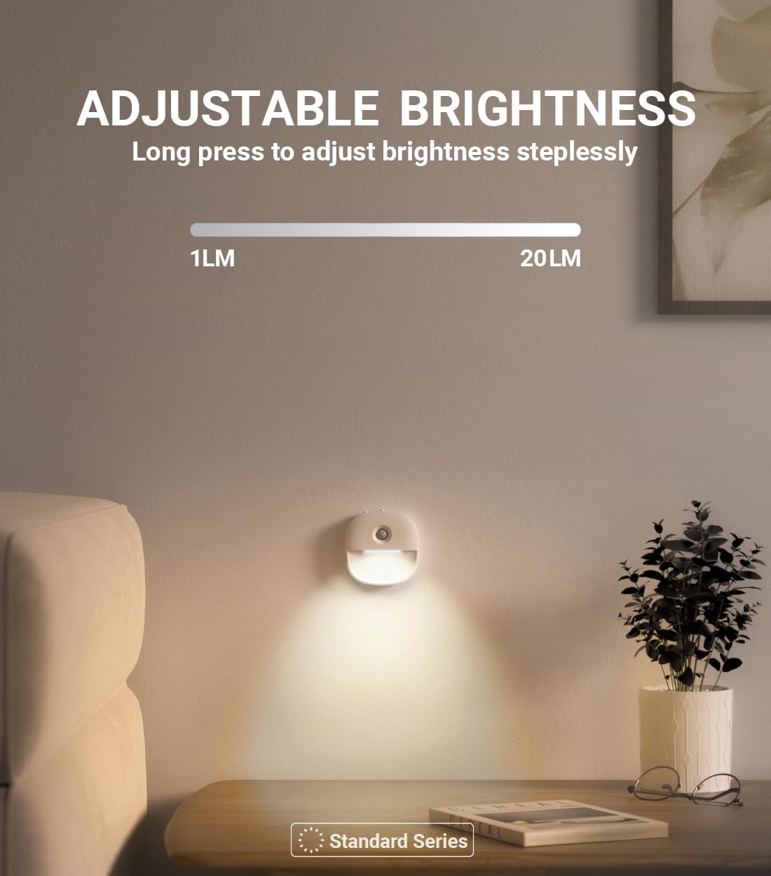 Lyridz Motion Sensor Night Lights (3 Pack), USB Rechargeable Night Light, Motion Sensor Lights Indoor ON/Off/AUTO Modes with Removable Magnetic Stick on Cupboard, Stair, Hallway, Bedroom (Warm White)