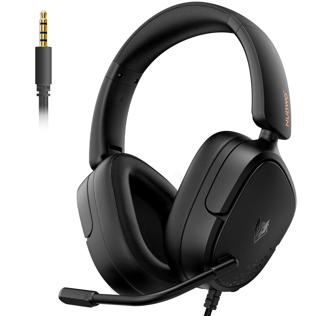 NUBWO HG04L Gaming Headset for PS5/PS4, Xbox Series X|S/Xbox One, Switch – 250g Lightweight, Clear Unidirectional Mic, Soft Memory Earmuffs, 3.5mm Jack for Gaming & Work