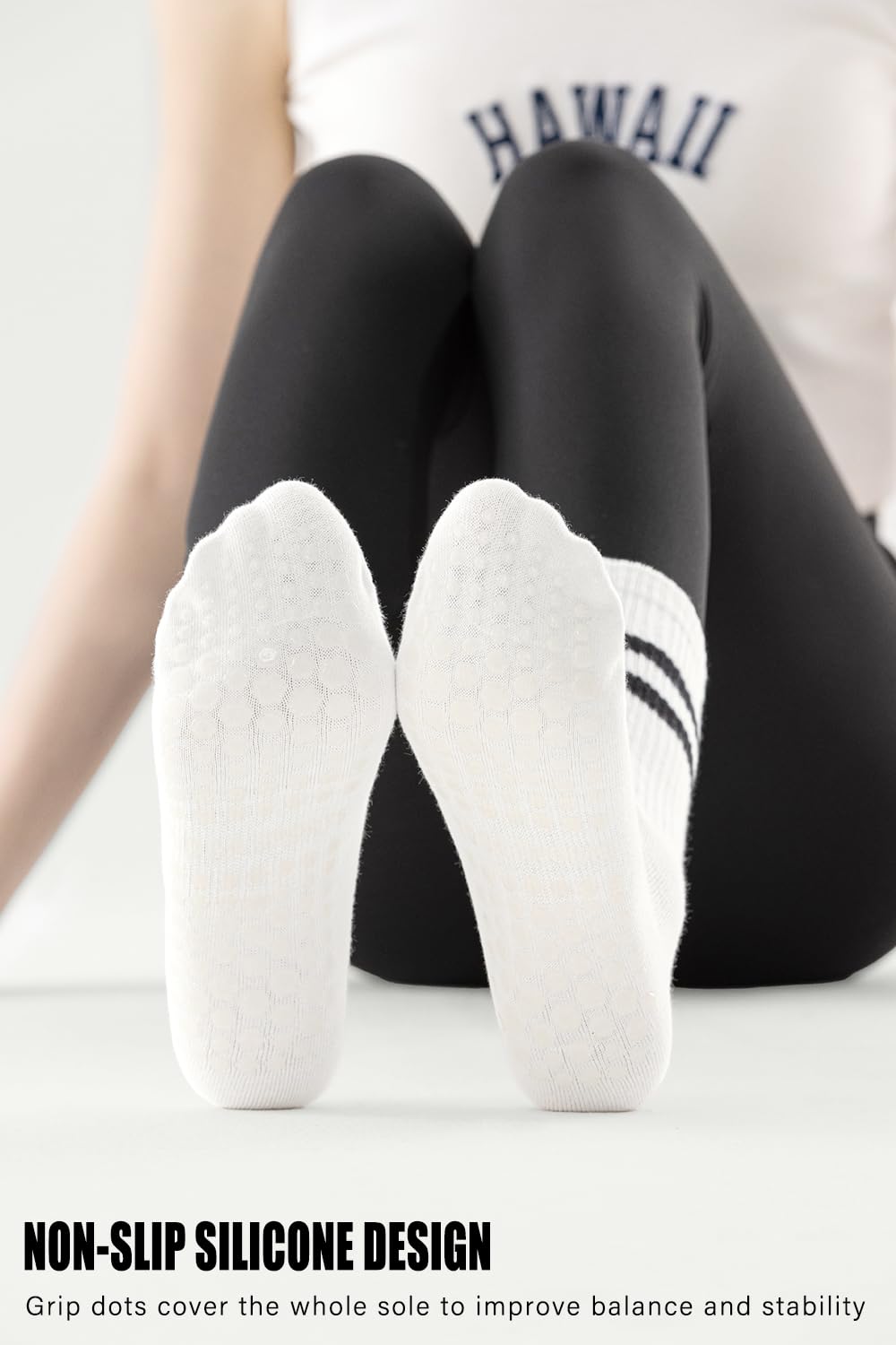 Non Slip Yoga Grip Pilates Socks for Women&Men Anti Slipper Grippy Socks for Ballet, Hospital, Dance, Trampoline, Barre