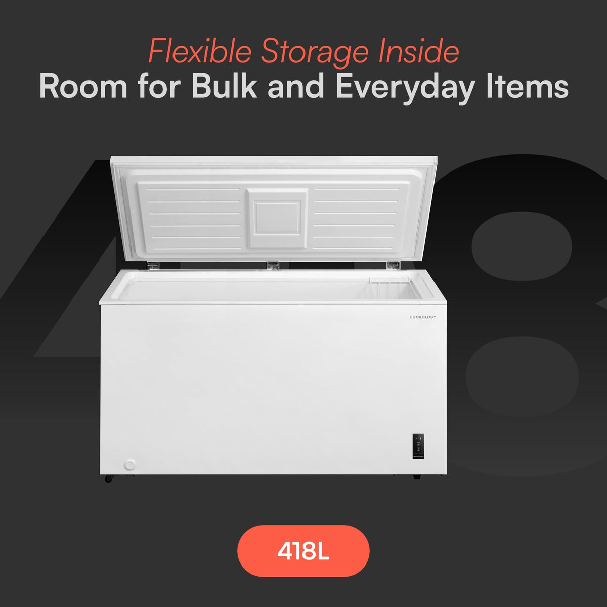 Cookology 99L Freestanding Chest Freezer - Adjustable Feet - White