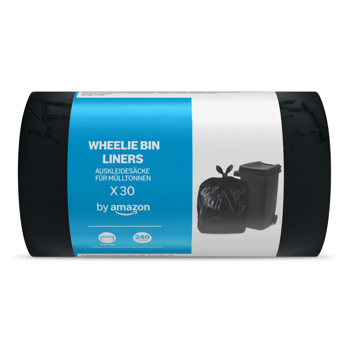 by Amazon Bin Liners with Carry Handles, 25 Litre, Transparent, 30 Count