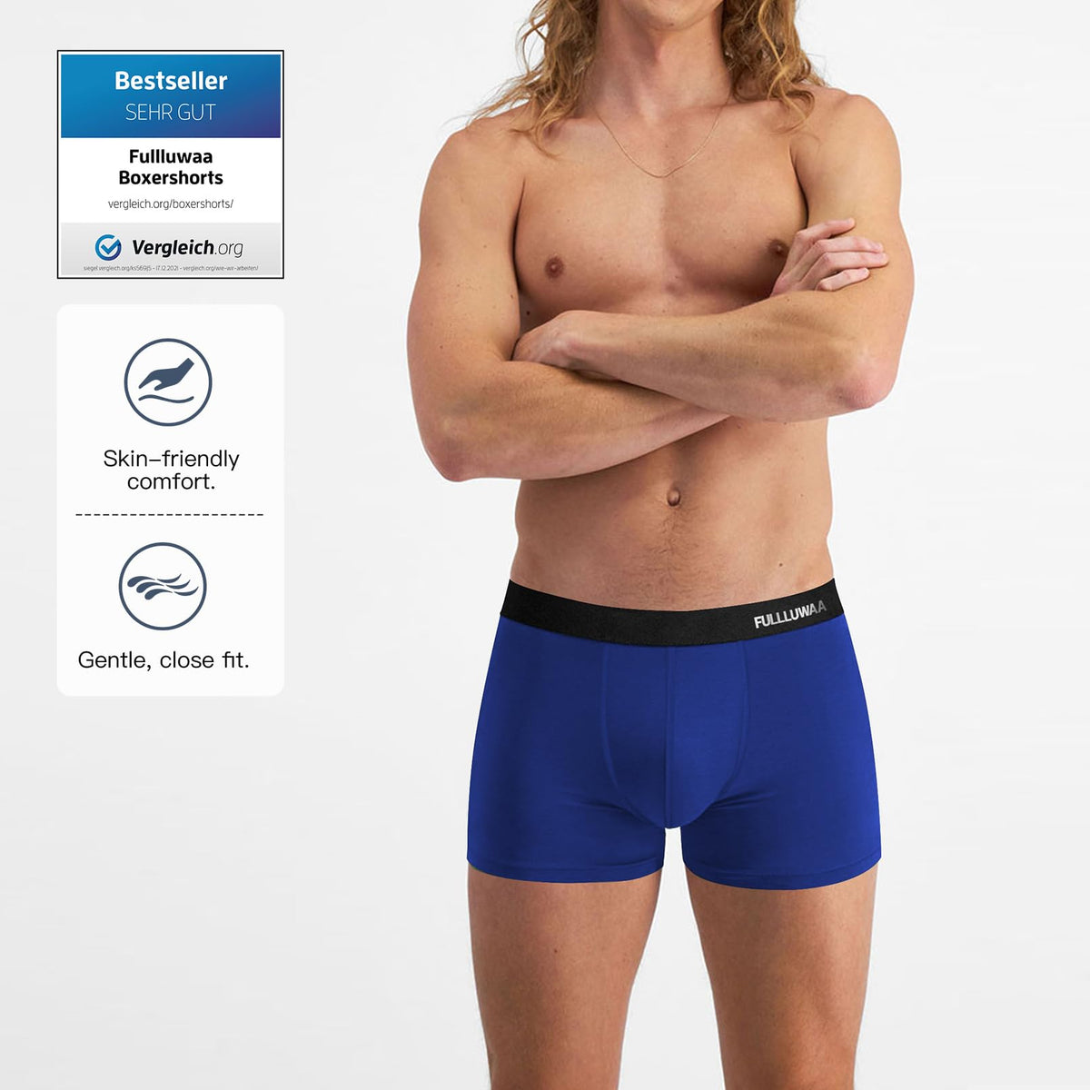 Fullluwaa Mens Boxers Cotton 10 Pack, No Scratch, Breathablee and Soft