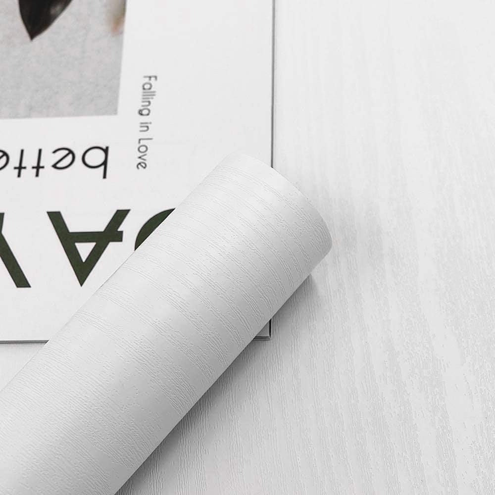 Abyssaly White Wood Effect Sticky Back Plastic for Furniture & Walls