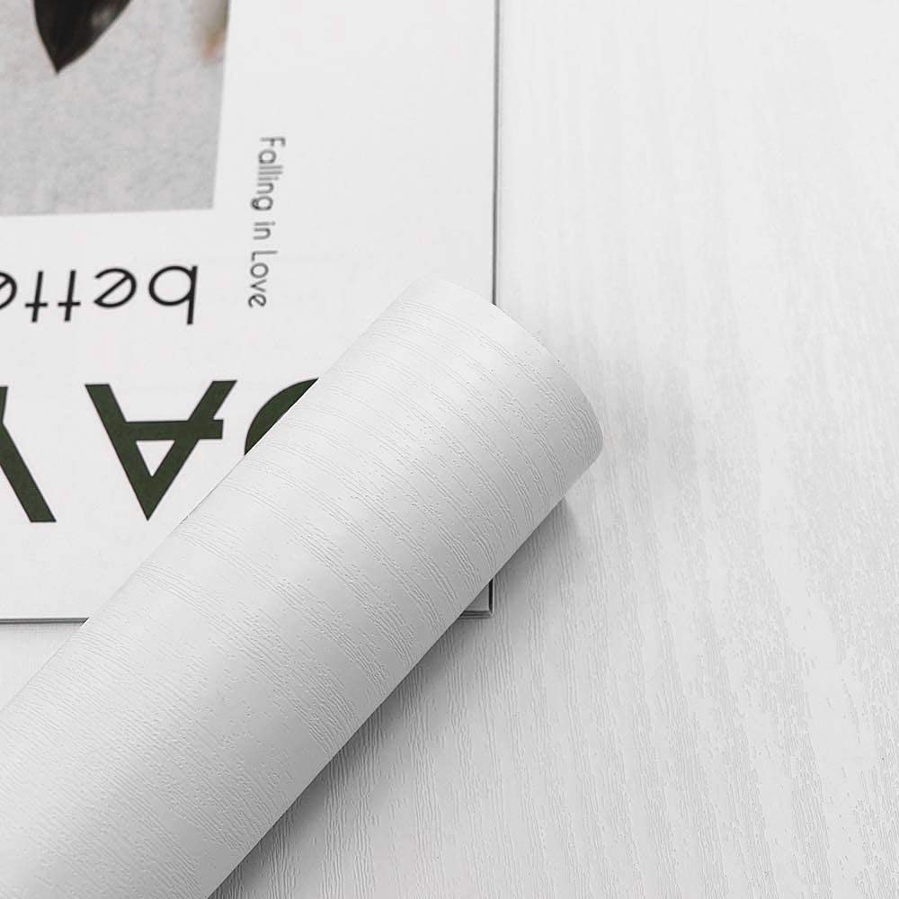 Abyssaly White Wood Effect Sticky Back Plastic for Furniture & Walls