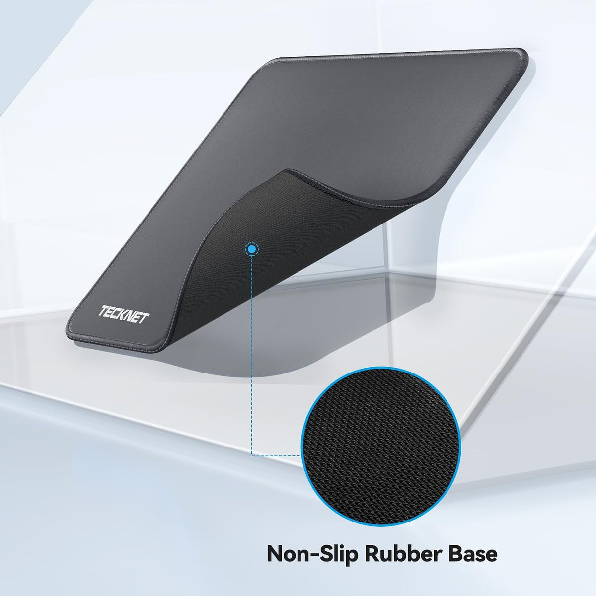 TECKNET Mouse Mat, 270 x 210 x 3 mm Gaming Mouse Pad - Grey