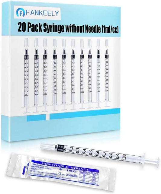 20pcs 1ml Colostrum Syringes with Caps, No Needle Colostrum Collection Kit