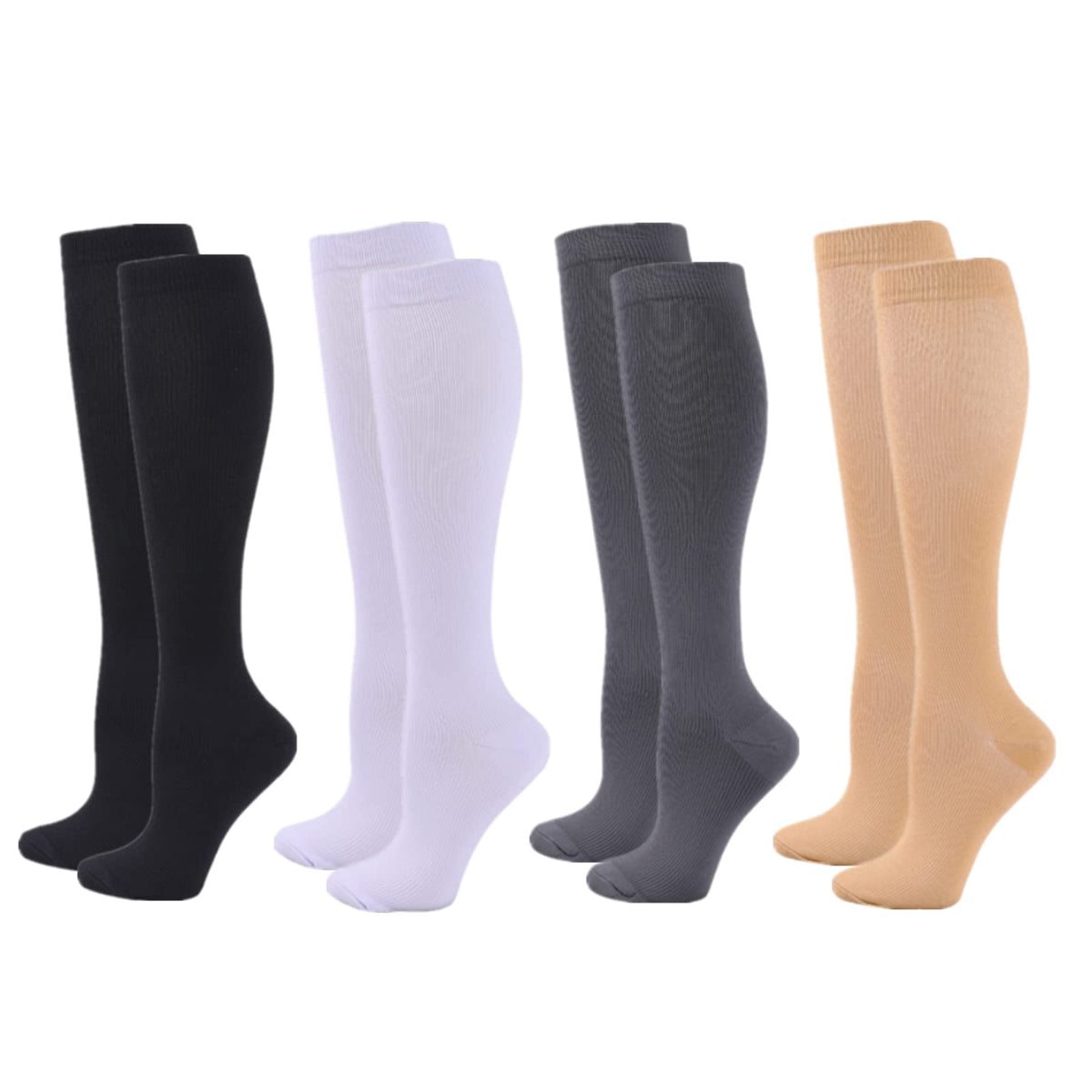 Compression Socks for Women Men, 2/3/4/6 Pairs 20-25mmHg Knee High Socks Compression Stockings for Sport, Athletic, Edema, Diabetic, Varicose Veins, Travel, Pregnancy, Nursing