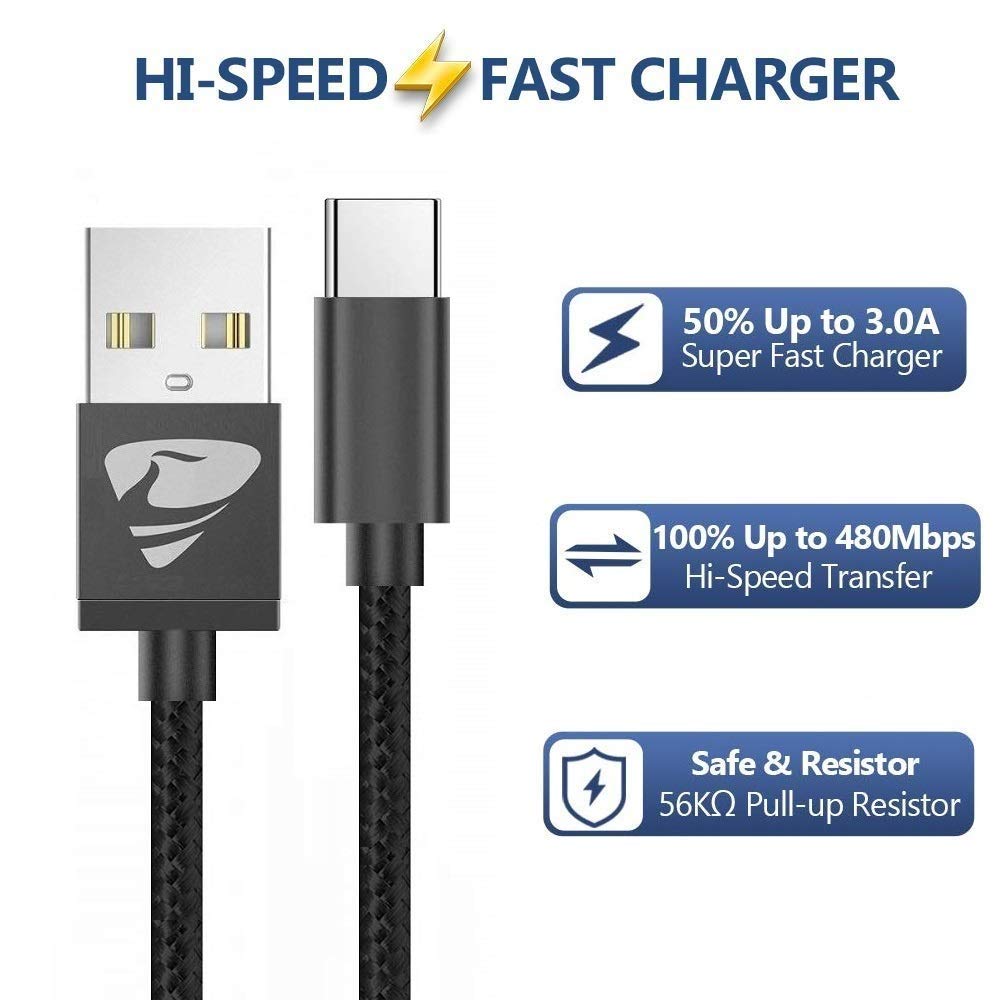 Yosou USB C Charger Cable 2M 2Pack USB A to USB C Type C Charger Fast Charging 3A Lead Braided for Samsung Galaxy S22 S21 S20,Pixel 8 7 6,PS5,Switch
