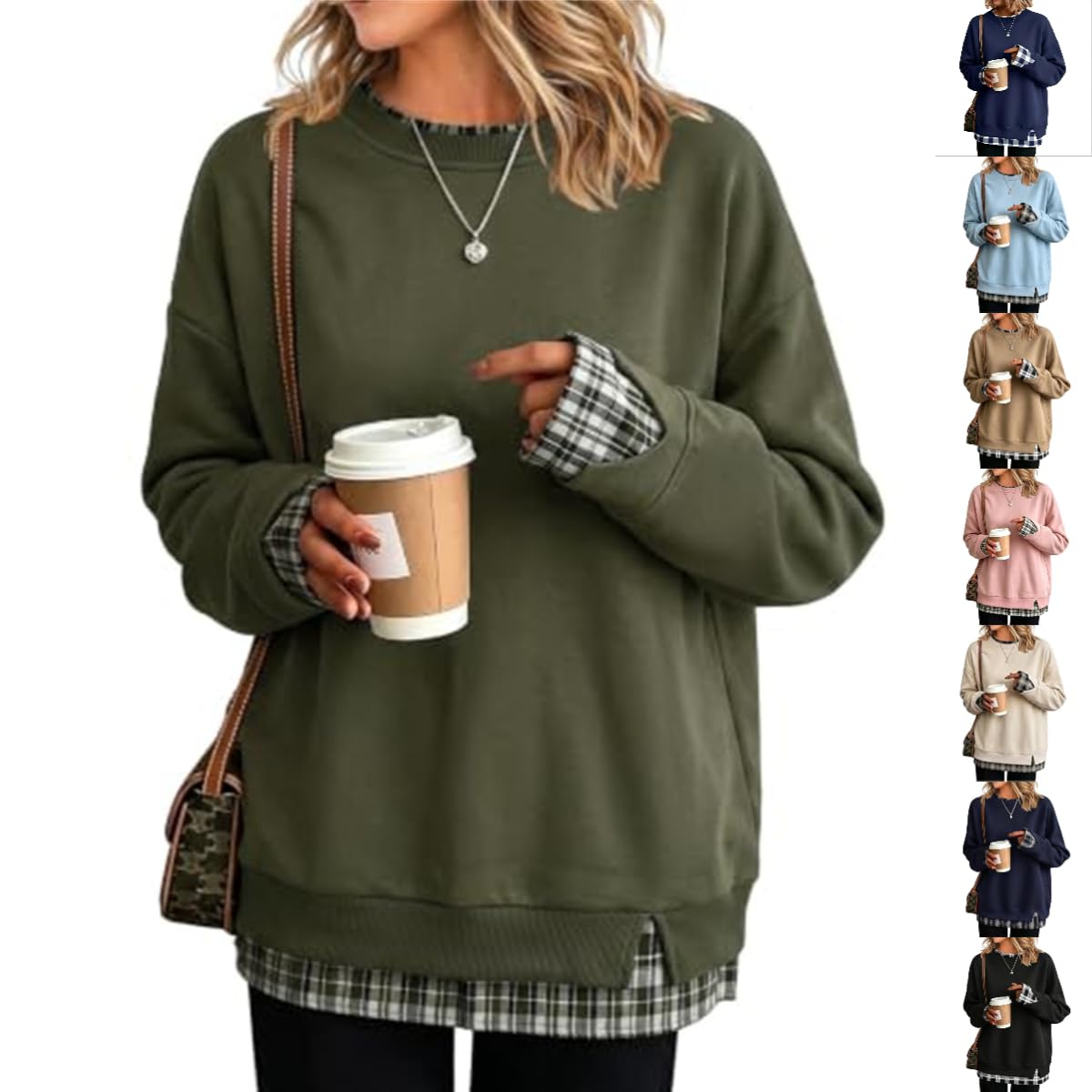 Hoodies For Women Uk Oversized Women's Jumpers Fleece-lined Womens Sweatshirt Winter Fleece Jacket Long Sleeve Ladies Tops Plus Size Fashion Christmas Jumper Sweaters Coats Autumn Women's Clothing