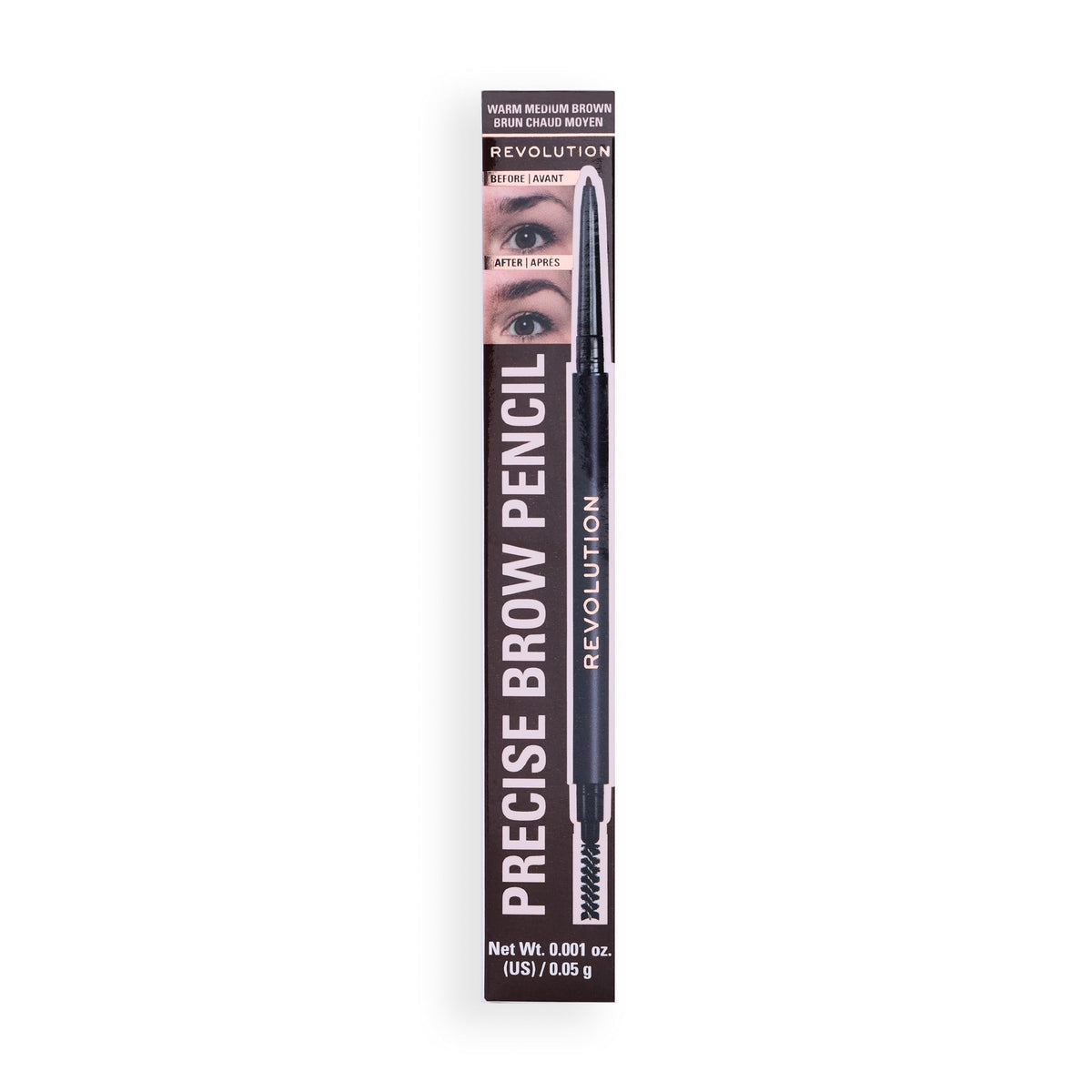 Revolution Precise Brow Pencil, Dark Brown, 0.05g