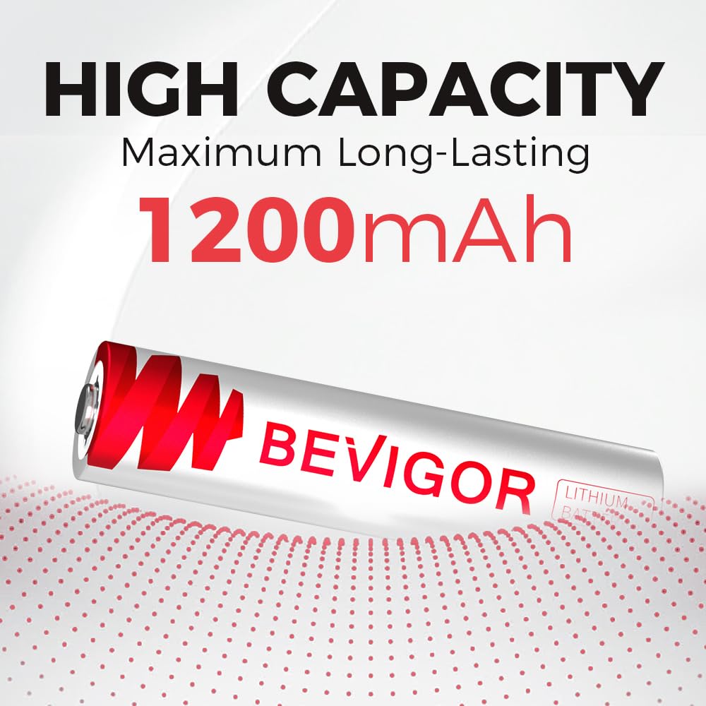 BEVIGOR Lithium AA Battery Pack of 4