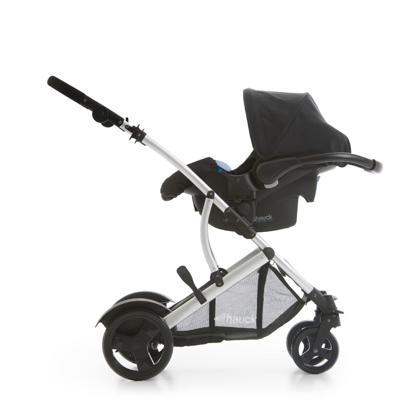 hauck Duett 2, Black - Baby & Toddler Tandem Pushchair with Raincover, Carrycot Convertible to Reversible Seat from Birth up to 15 kg & Second Seat from 6 Months, Compact & Foldable, Height-Adjustable