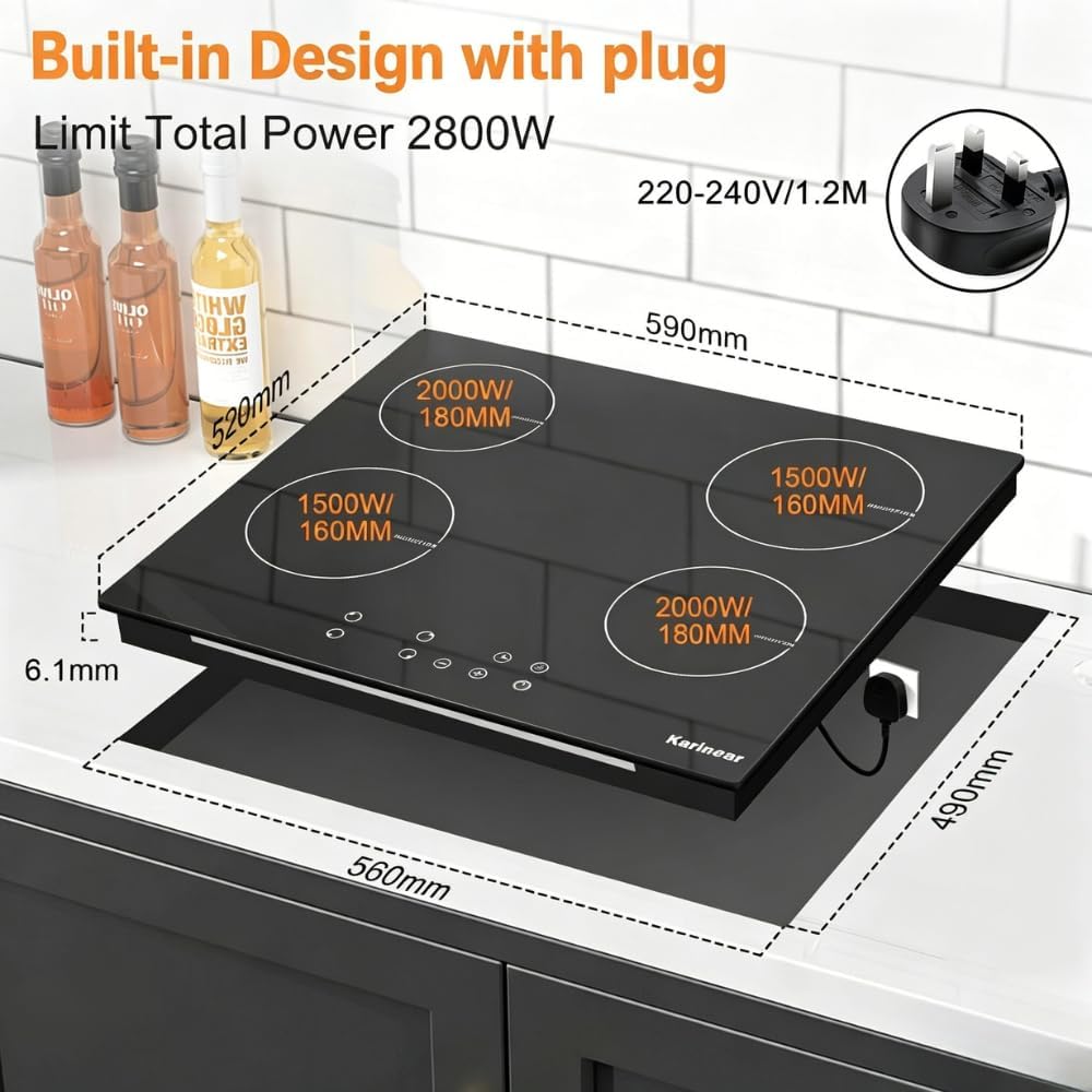 Karinear Built-in Induction Hob 4 Zones 60cm