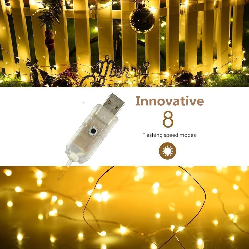 Makion 10M Led Battery Powered Fairy String Lights 100 LEDs for Decoration
