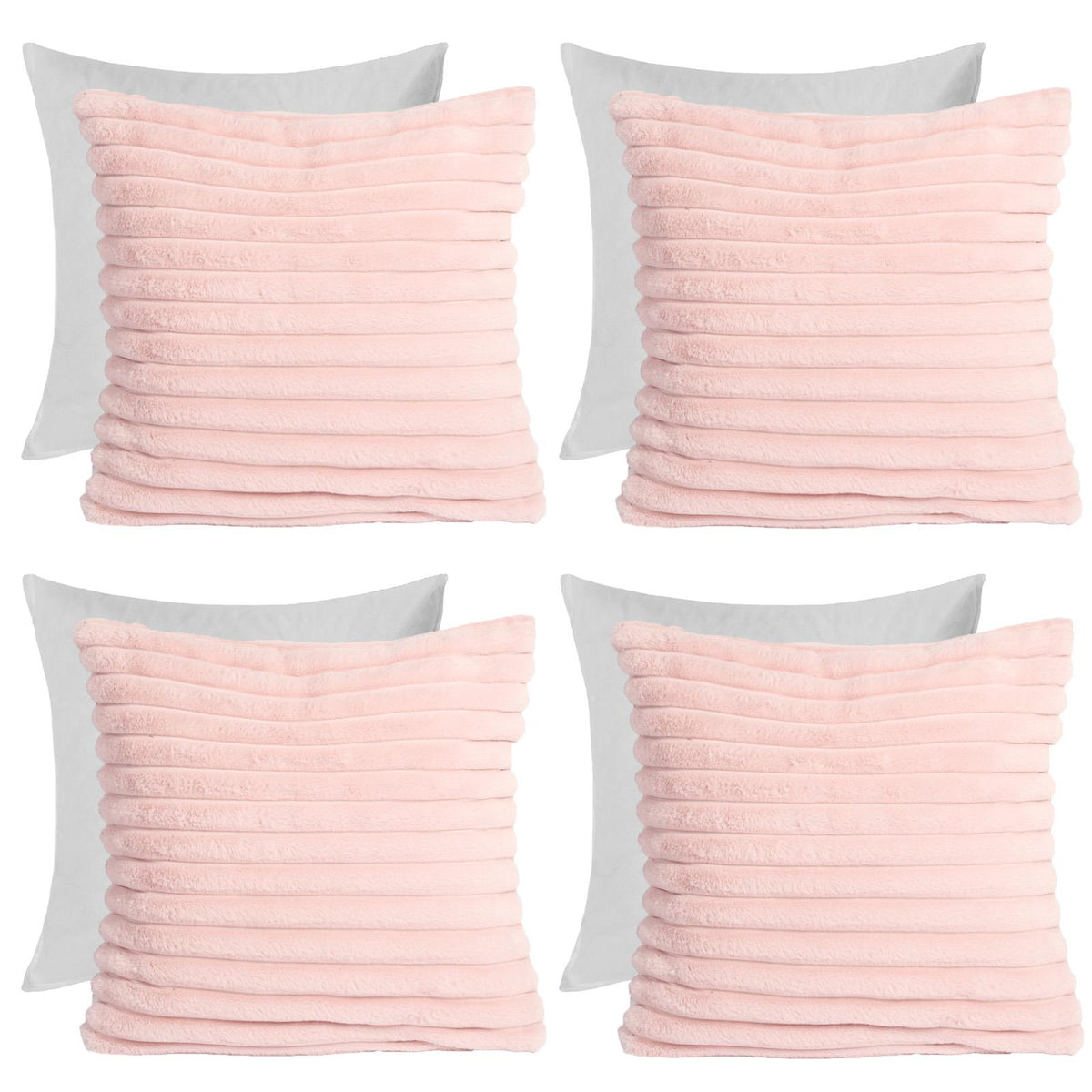 OHS Thick Rib Cushion Covers Faux Fur Soft Fleece Square Pillowcases Home Decor
