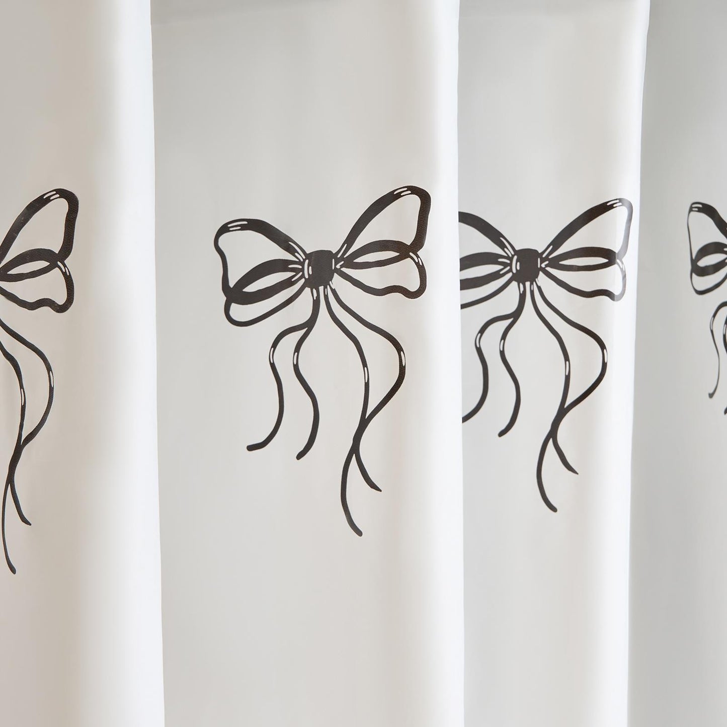 OHS Bows Shower Curtain with 12 Hooks Mould Proof Bathtub Curtains