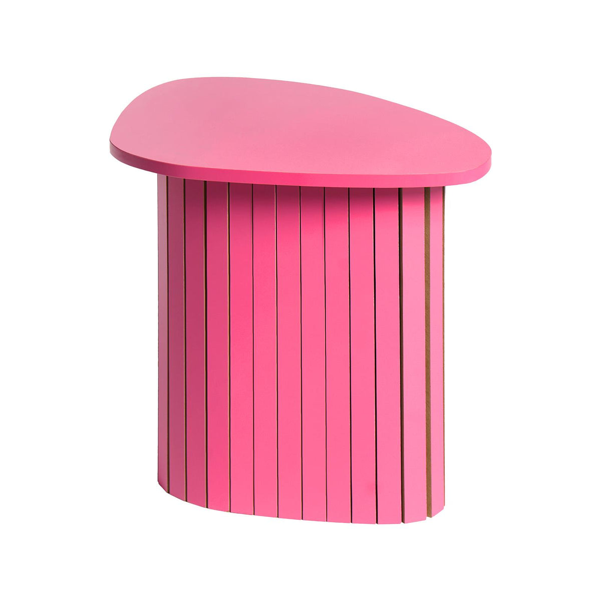 OHS Madison Side Table Ribbed Wood Effect Corner Bedside Coffee Table