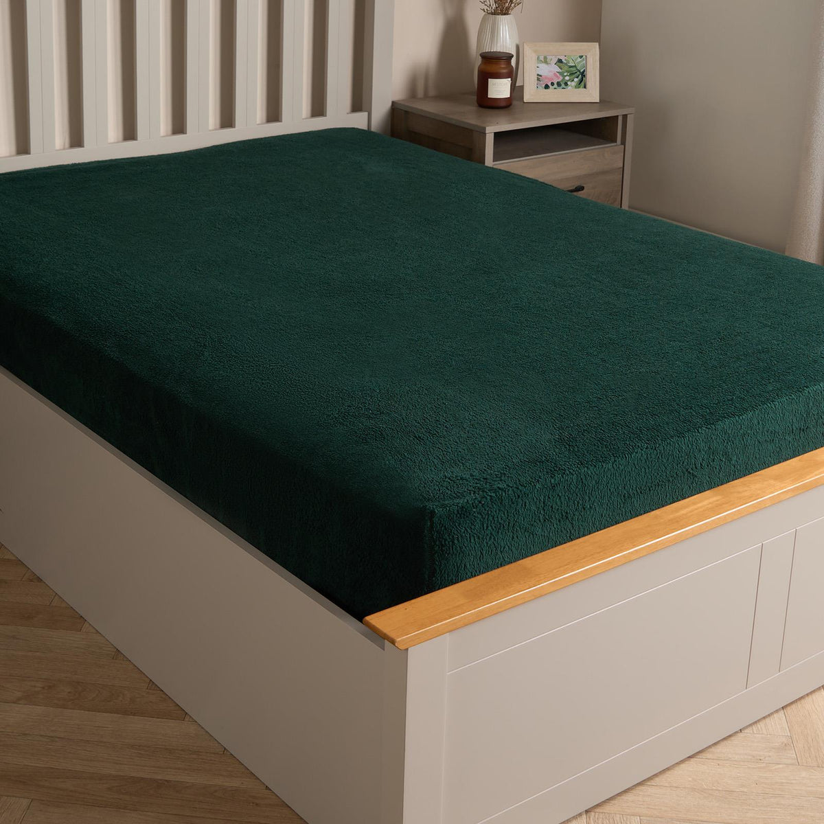 OHS Teddy Fleece Fitted Sheet Thermal Warm Single Double King Bedding NEW