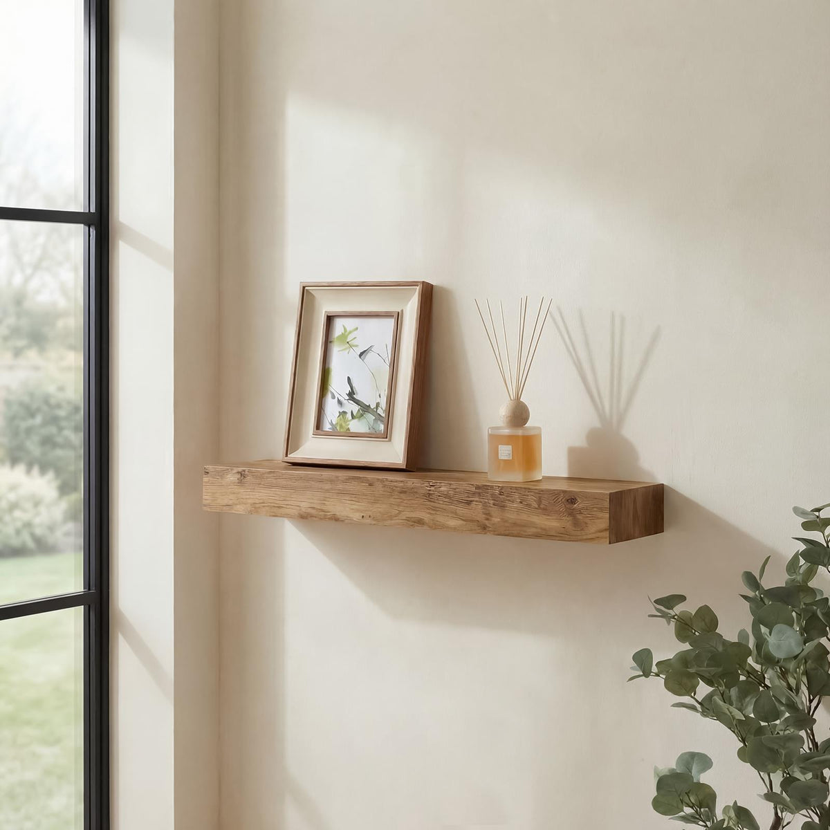 OHS Ribbed Floating Shelf Wall Storage Organiser Home Living Room Decor