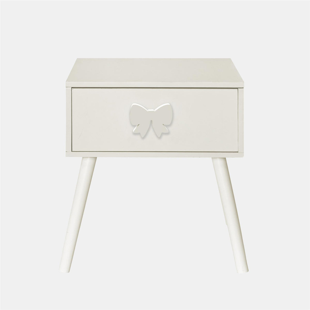 OHS Bow Decor Bedside Wood Nightstand 1 Drawer Storage Unit End Table Home Decor