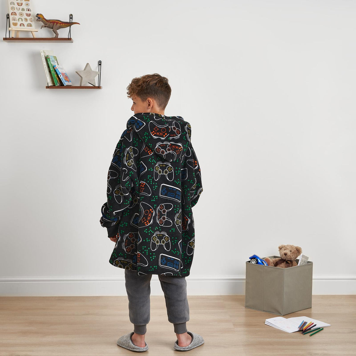 Kids Hoodie Blanket Oversized Sherpa Fleece Jumper Sweatshirt Soft Warm Throw