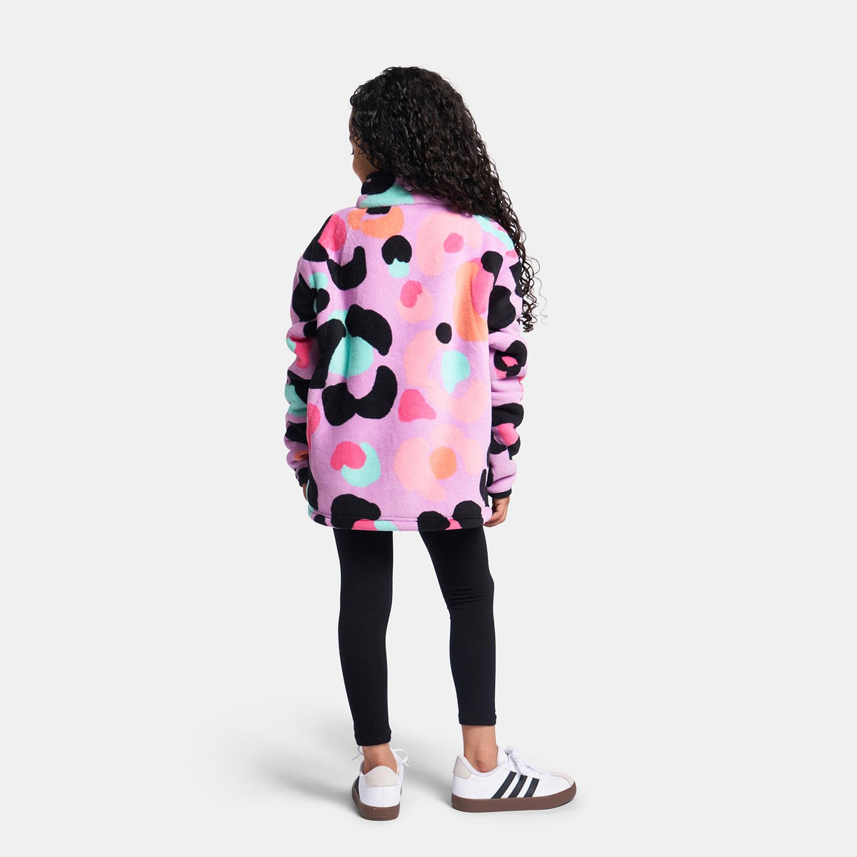 OHS Half Zip Hoodie Kids Print Oversized Sherpa Jumper Pullover Sweatshirt