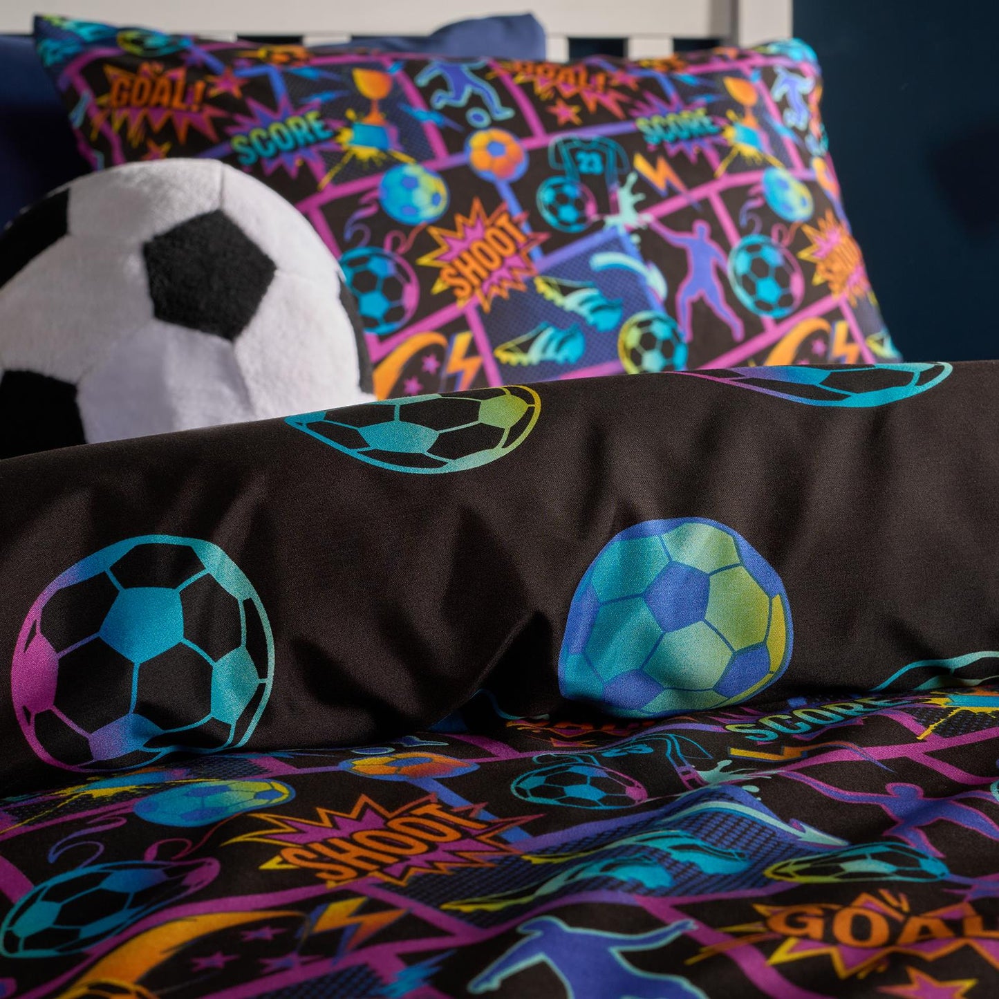 OHS Kids Football Bedding Set with Pillowcase Duvet Cover Coverless 10.5 Tog
