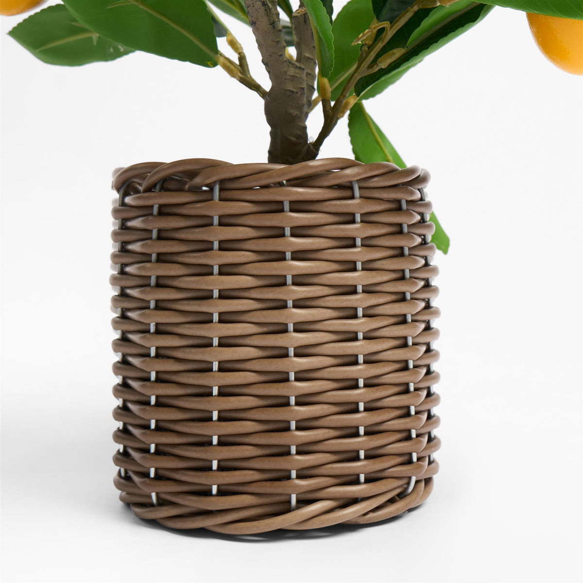OHS Artificial Tree Plant Foliage in Basket Pot Palm Olive Leaves Tabletop Decor
