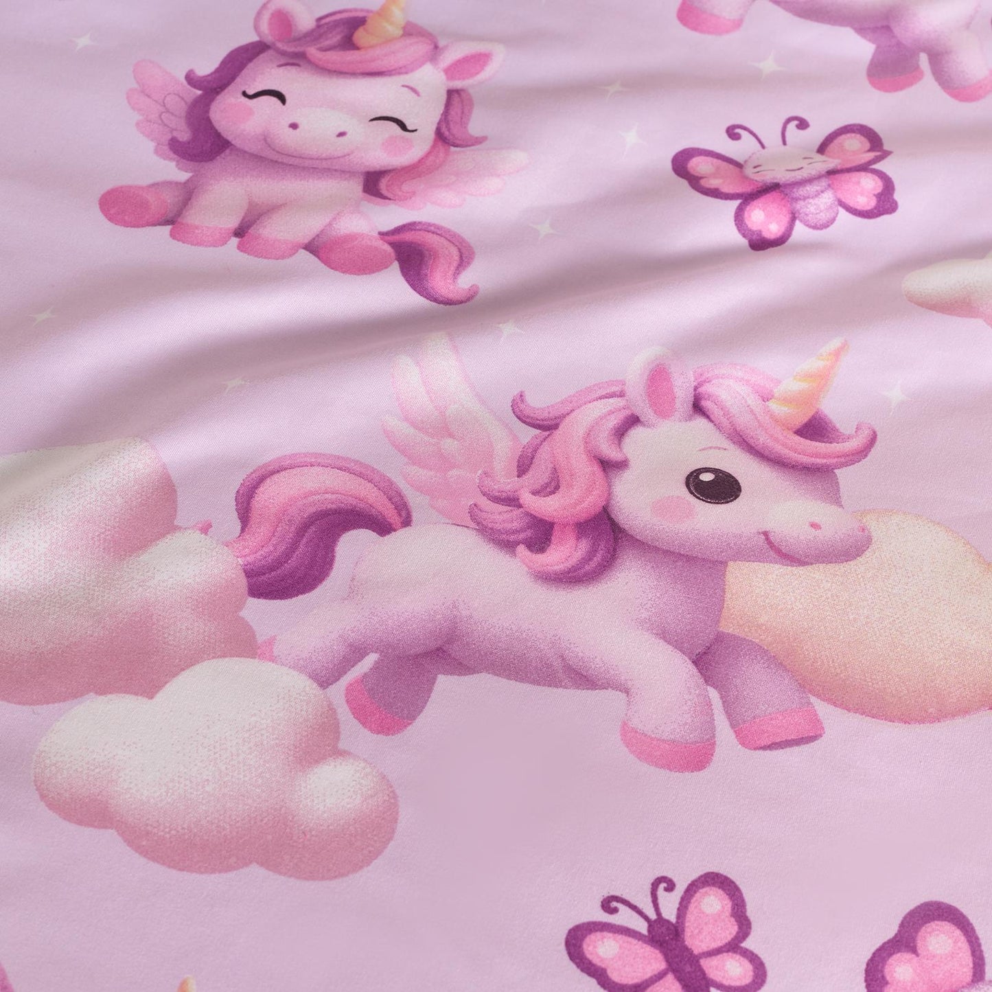 OHS Unicorn Bedding Kids Microfibre Print Duvet Cover Set with Pillowcase