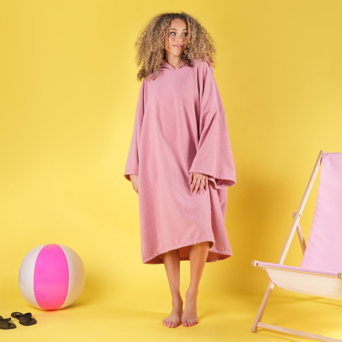 OHS Hooded Towel Poncho Adult Absorbent Dry Beach Swim Bath Changing Robe