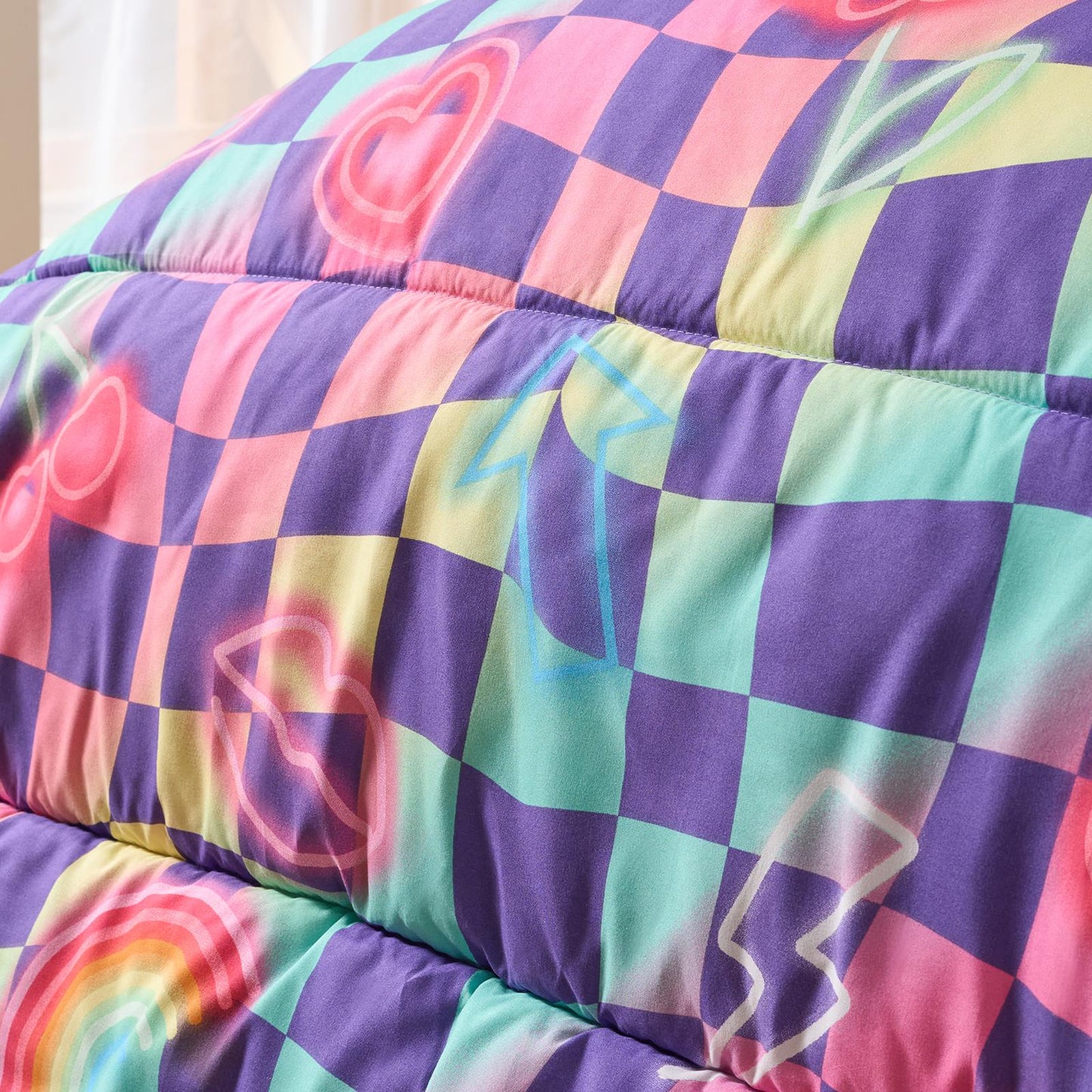 OHS Kids Checkerboard Bedding Set with Pillowcase Duvet Cover OR Coverless