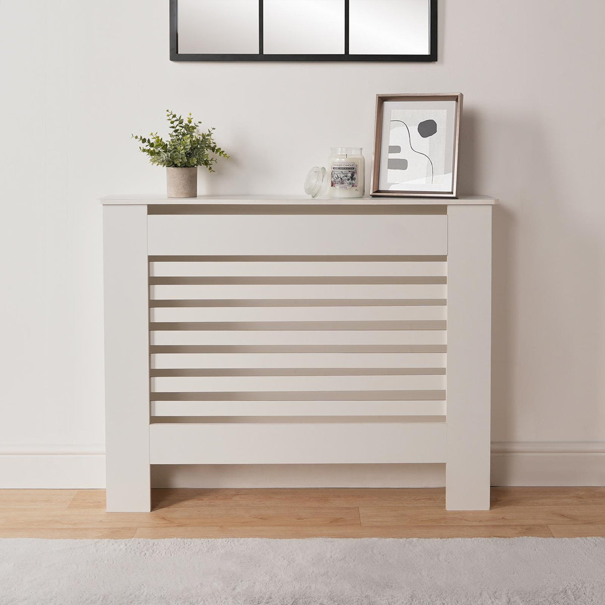 OHS Wood Radiator Cover MDF Side Board S M L Cabinet Shelf Hallway Furniture