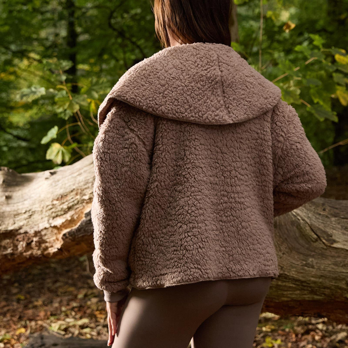 OHS Waterfall Short Cardigan Teddy Fleece Open Front Wrap Loungewear Outwear