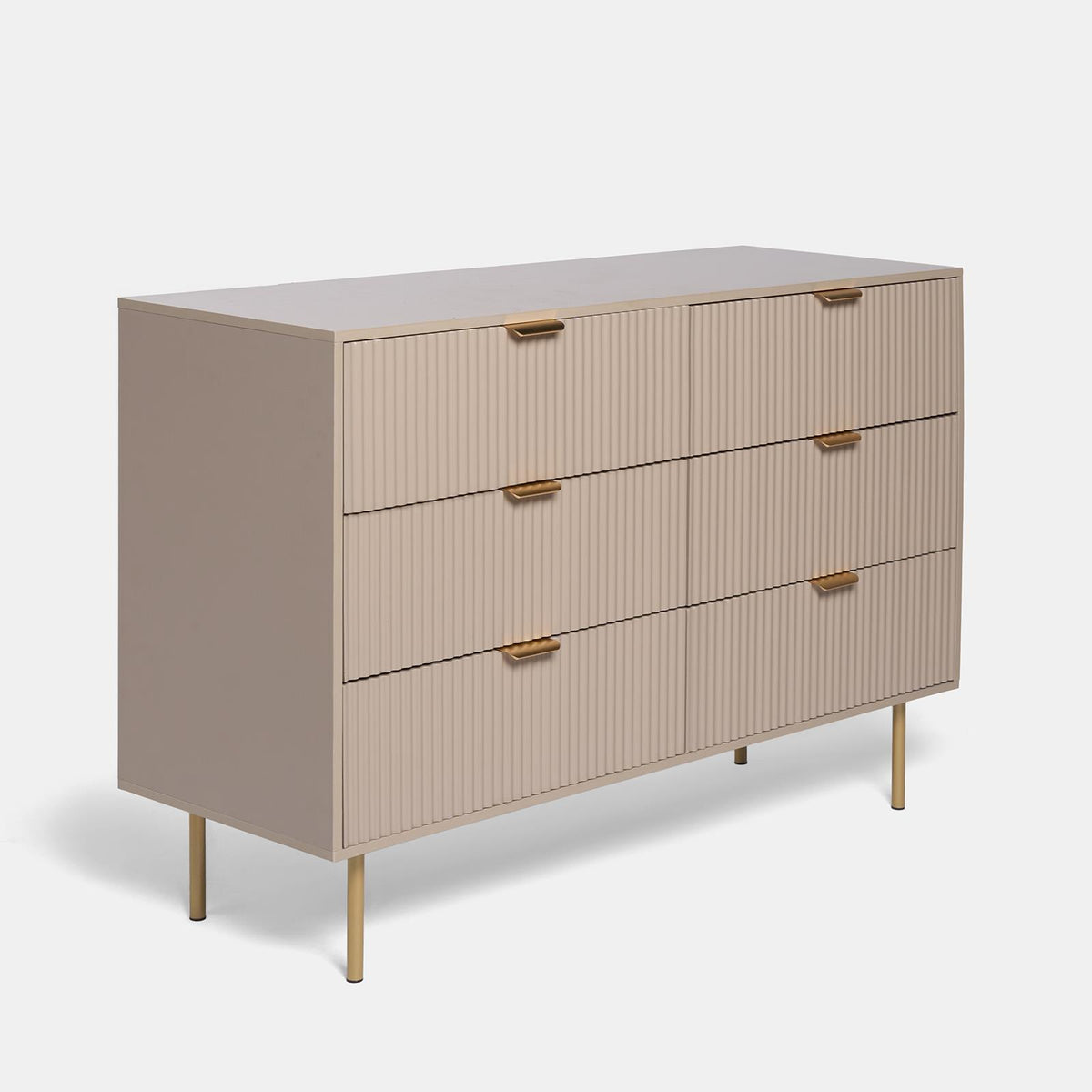 OHS Ribbed Drawer Unit Bedside Table 3/4/5/6 Draw Cabinet Nightstand Sideboard