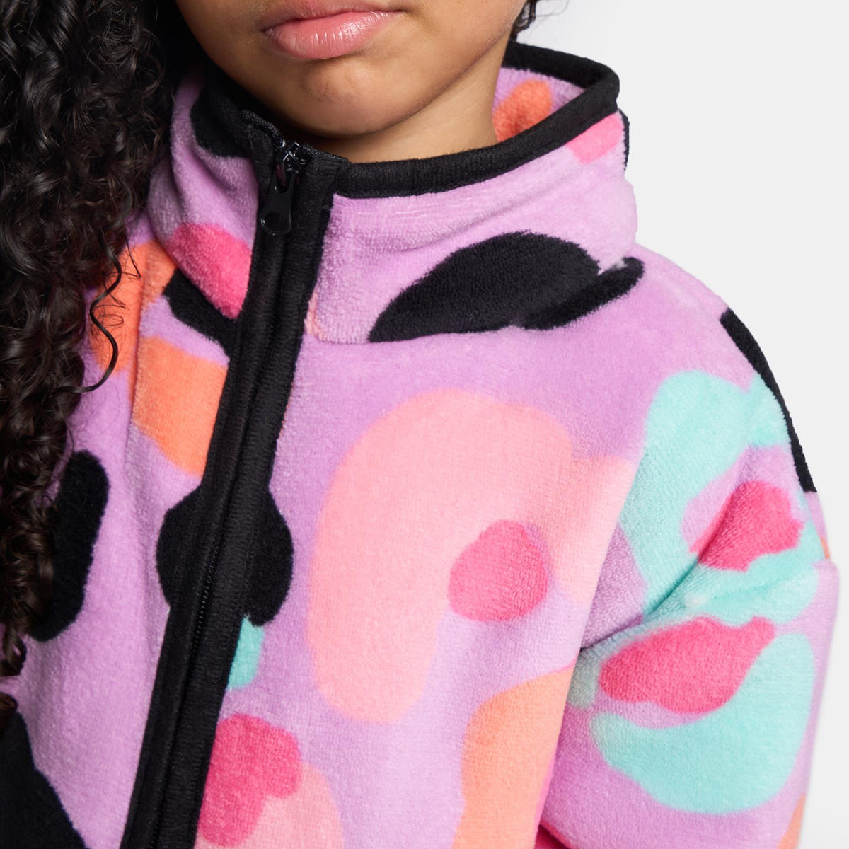 OHS Half Zip Hoodie Kids Print Oversized Sherpa Jumper Pullover Sweatshirt