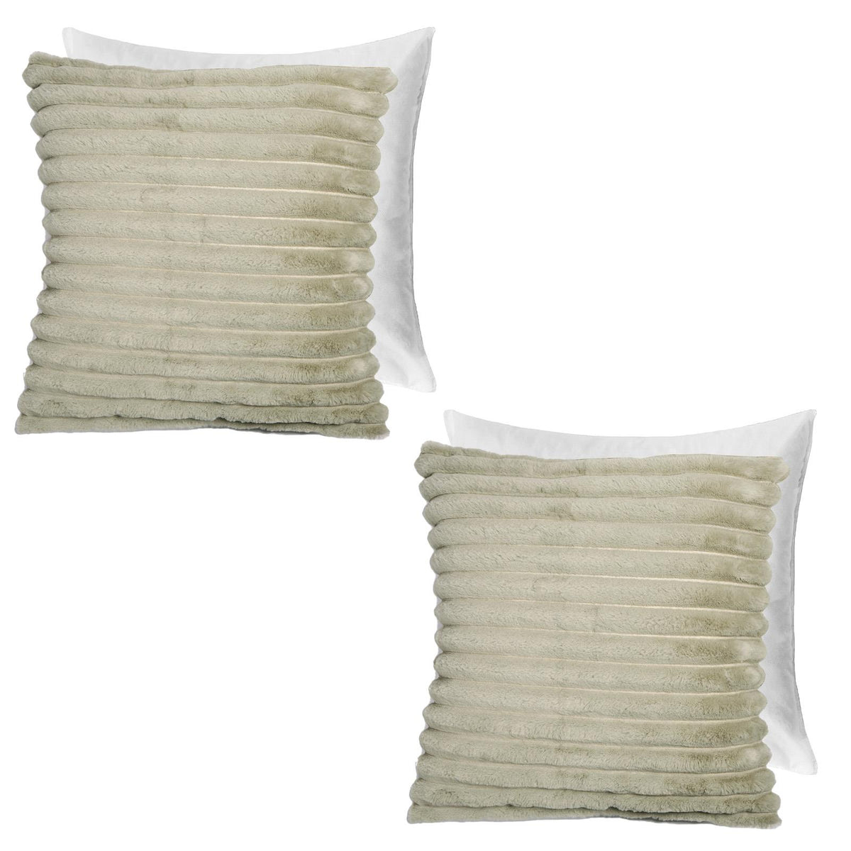OHS Thick Rib Cushion Covers Faux Fur Soft Fleece Square Pillowcases Home Decor