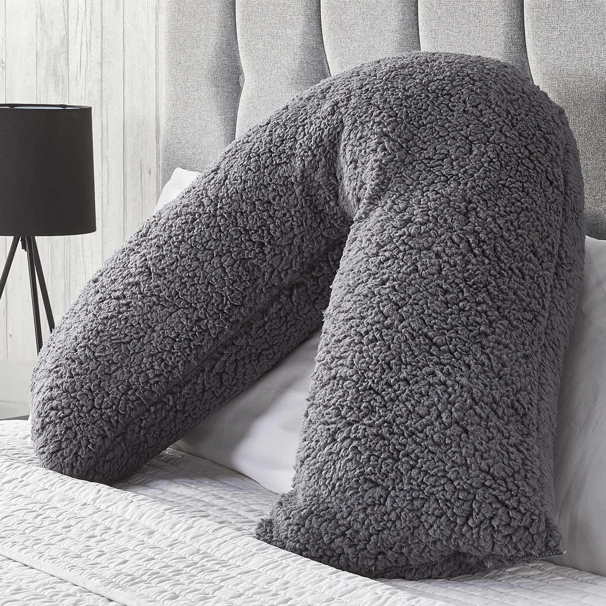 Teddy Fleece V Shaped Pillow Body Neck Support Pregnancy Orthopaedic Cushion