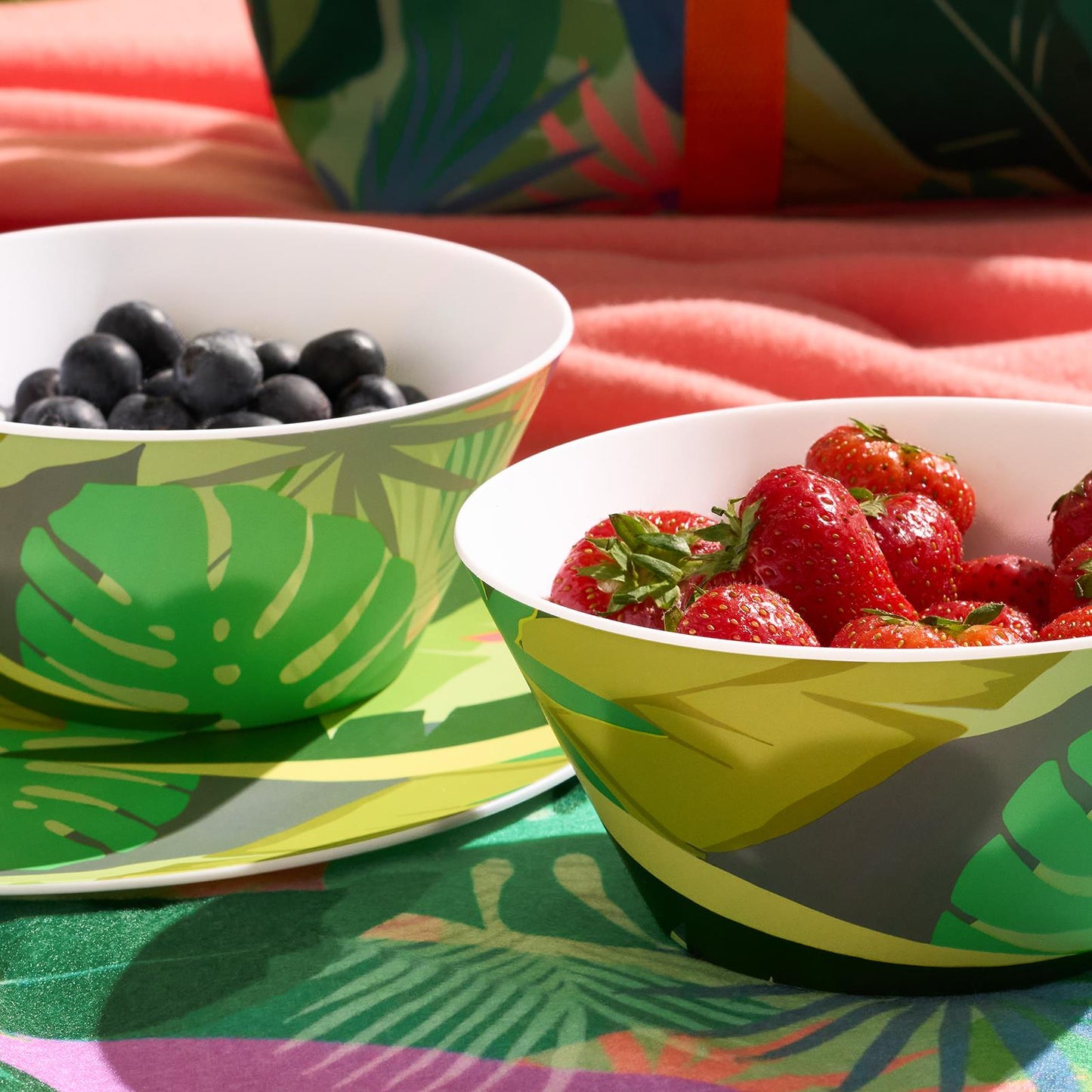 OHS Printed Picnicware Wine Cooler OR Picnic Blanket OR Bag Plates Bowls Glasses