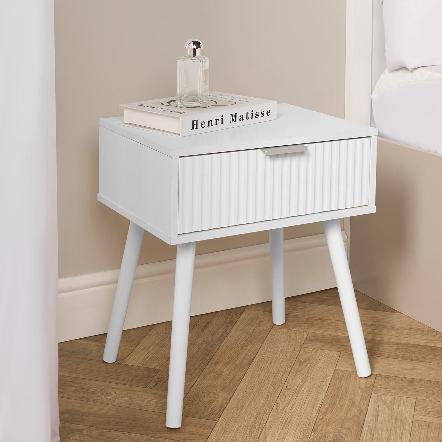 OHS Venice Nightstand Bedside Table 1 Drawer End Side Storage Cabinet