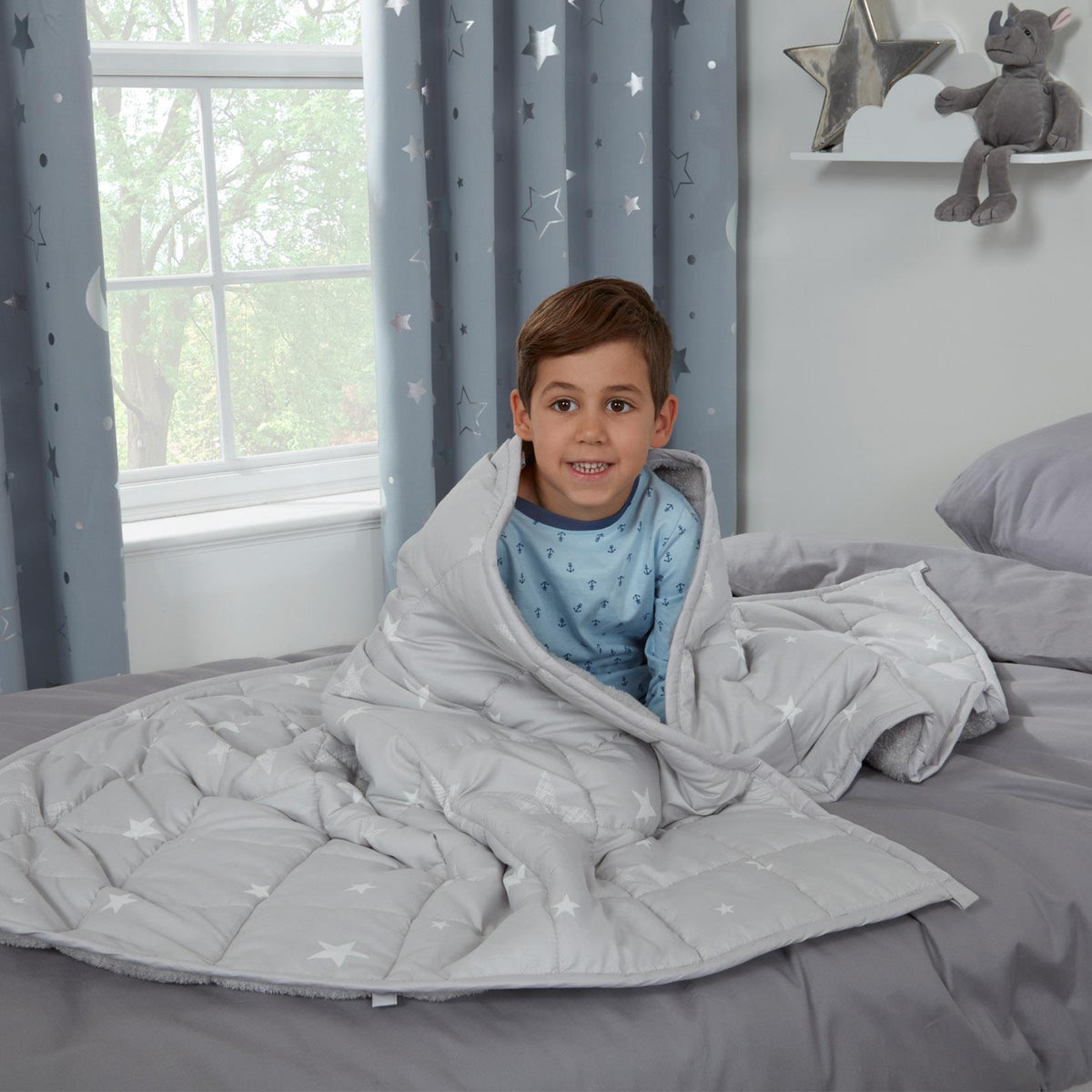 OHS Kids Teddy Fleece Weighted Blanket Printed Sleep Therapy Anxiety Throw